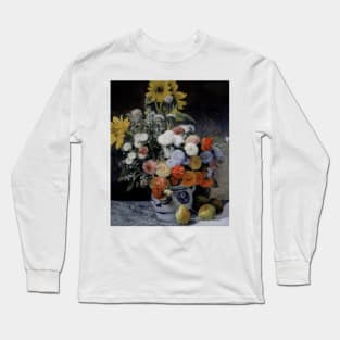 Mixed Flowers in an Earthenware Pot by Auguste Renoir Long Sleeve T-Shirt